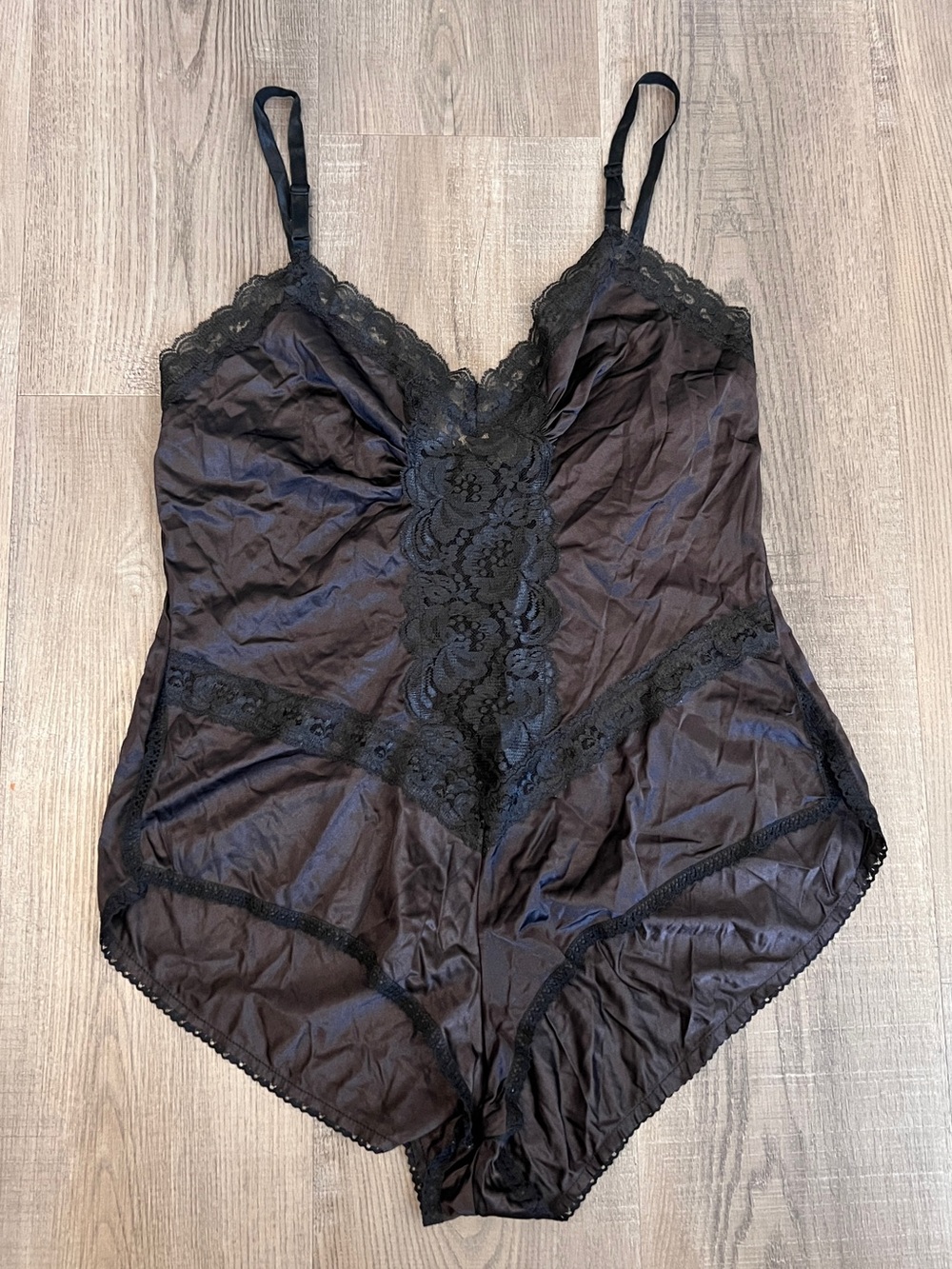 Vintage Brown / Black Lace Bodysuit